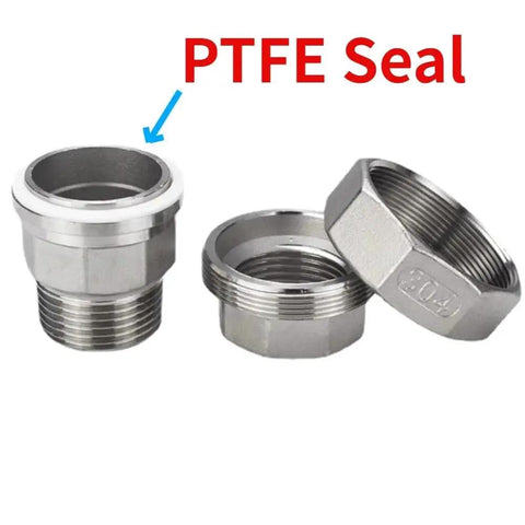 3 Inch BSPT Male Socket Union Coupler for 304 Stainless Steel Pipe Fittings with PTFE Seal, Beefy Heavy Duty Connector