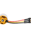 Beefy Power Outrunner Brushless Motor With Multiple KV Options for FPV Drones and Fixed Wing, side view showing connections.