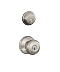 Satin Nickel Single Cylinder Deadbolt And Georgian Knob Keyed Alike Entry Security Set For Doors Easy Install Backset And Thickness Check Durable Home Security Hardware