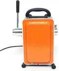 Heavy Duty Cordless Drain Auger Automatic Pipe Cleaning Spiral with orange housing and copper motor for sink and shower blockages.