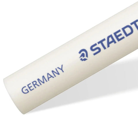 Close-up of Staedtler Mars Eraser Refills Pack Of 10 for lead pencil erasers, smudge free and latex free soft vinyl replacements.