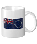 Cook Islands Flag With Polygonal Effects 11 Oz Coffee Mug Double Sided Print With Handle Premium Ceramic Cup Great Gift For Your Morning Joe And Home Office Crew Everyday Use