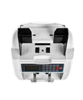 Automatic Money Counter Machine Multi Currency Cash Handler With Large Led Display And Magnet Detection No Sweat Batching And Fast Duplicate Note Rejection Smooth Operator For Busy Shop Hustle top view with buttons and adjustable bill feed.
