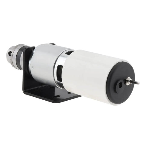 Rock Solid 775 Dc Motor Table Drill With B10 Chuck And Adjustable Speed Controller, compact motor on a base for DIY projects.