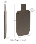 Two Pack AR500 Steel Silhouette Targets For Precision Target Shooting, 20 Inch By 12 Inch Laser Cut Raw Steel Practice Plates