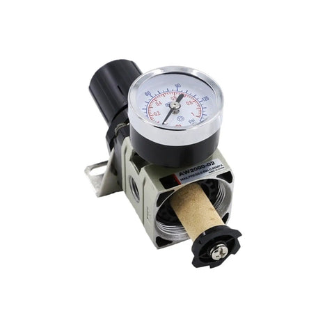 1/4 Inch Pneumatic Air Pressure Regulator With Oil Water Separator, Compressor Air Filter Controller, Regulating Regulator Trap No Fuss For Industrial Air Systems, Durable And Easy Install, with gauge and threaded ports