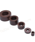 FKM Fluorine Rubber Oil Seal O Ring Assortment Kit With 2 Pcs Set Inner Diameters 20 22 23 24mm Pro Grade Seals For Automotive Systems Industrial Equipment Pumps Pipes Food Processing And Low Pressure Hydraulics, brown seals