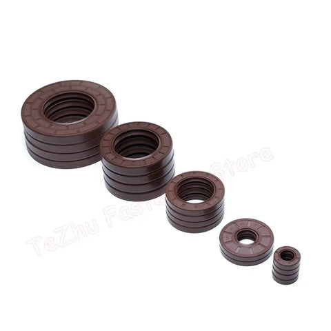 FKM Fluorine Rubber Oil Seal O Ring Assortment Kit With 2 Pcs Set Inner Diameters 20 22 23 24mm Pro Grade Seals For Automotive Systems Industrial Equipment Pumps Pipes Food Processing And Low Pressure Hydraulics, brown seals