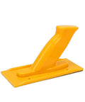 Rock Solid Two Piece Table Saw Push Stick And Router Push Block Kit featuring textured yellow ABS plastic for woodworking.