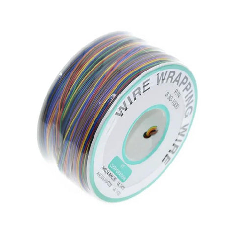 30AWG Wrapping Wire 250M Tin Plated Copper With PVC Coating, 8 Color Set, Spool for Soldering, Prototyping, and PCB Jumpers