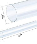 Clear Rigid Plastic Dust Collection Tubing Set 4 Pieces 2.5 In Diameter By 36 In Length detailed view showing tube dimensions