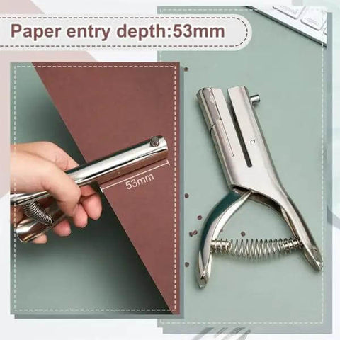 Heavy Duty Hand Held Hole Punch Built Tough With All Metal Construction, 20 Sheet Capacity, 6mm Hole Diameter, 53mm Punch Depth