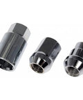 Three chrome carbon-steel wheel lock sockets for Dodge Omni 1990 with 19mm hex.