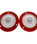 Sumsoctober 2pcs Round for spirit Level Bubbles Horizontal Measuring Kit with red edges and clear center bubbles.