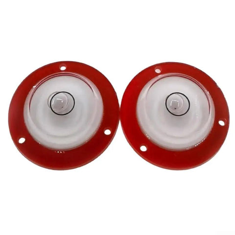 Sumsoctober 2pcs Round for spirit Level Bubbles Horizontal Measuring Kit with red edges and clear center bubbles.