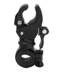 Side view of Universal Bicycle Flashlight Holder With Non Slip Rubber Clamp And 270 Degree Rotation showcasing secure grip design