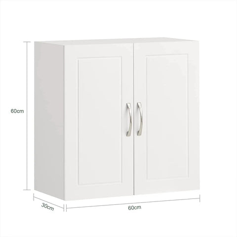 Space Saving Wall Cabinet For Bathroom Kitchen And Laundry With Enclosed Doors Adjustable Shelf And Three Height Options Over Toilet Storage White Finish A Versatile Wall Organizer For Home Garage, product front view with doors closed.