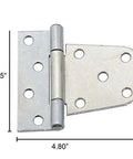 Extra Heavy Duty Gate Hinges Zinc Plated 2 Pack for Wood Steel and Vinyl Gates with Weather Resistant Finish and T Hinges