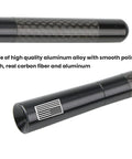 Close-up of Short Car Antenna 4.7 Inch Carbon Fiber With American Flag Aluminum Design for AM FM Radio Reception