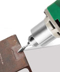 Beefy 480W Rotary Tool Kit With Six Speed Settings Up To 32000 RPM shown carving metal with precise die grinder attachment