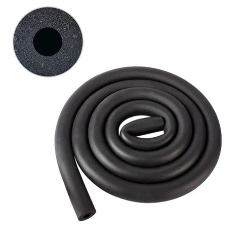 Coiled black Three Quarter Inch Inner Foam Tubing For Guitar Racks Utensils And Roof Racks Six Feet Long Fire Resistant