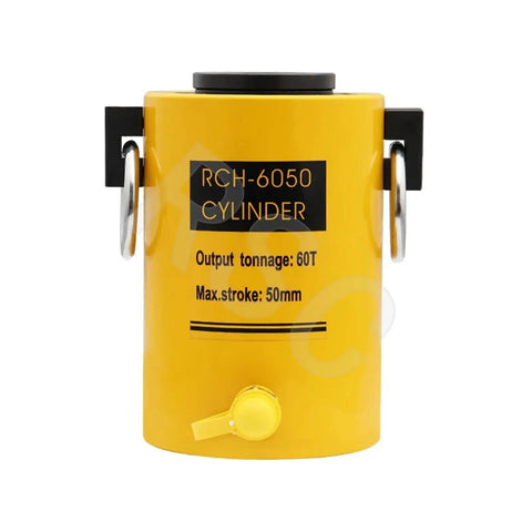 Straight Up 60 Ton Hydraulic Hollow Plunger Ram, 50 Millimeter Stroke With Hand Pump, Tough As Nails Heavy Duty Jack Built To Crush Heavy Loads For Rigging And Garage Work