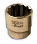 Badass Heavy Duty One Inch To Ninety Five Millimeter Non Sparking Copper Beryllium Ratcheting Socket Wrench twelve edge design close-up view.