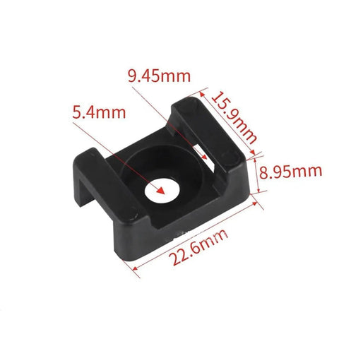 Heavy Duty Three Hundred Screw Mount Cable Ties And Straps Lock Down Every Pesky Wire For A Clean Home Office Setup That Handles The Daily Grind Quick And Easy, showing a square black base clip.