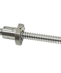 Close-up of Ball Screw 1605 Series with 1605-4 Ball Nut and BK12 BF12 end machining for CNC precision machinery.