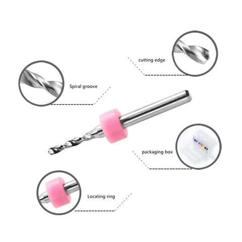 Image of Carbide PCB Drill Bit Set For PCB Circuit Boards And Plastic Drilling 10 Mini Drill Bits Ranging 3.1 To 6.0mm With 1/8 Inch Shank.