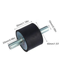 Anti Vibration Rubber Mount M10 40x30 Shock Damper For Air Compressor, Pump, Motor, And Generator, Industrial Grade Vibe Dampener, Heavy Duty Threaded Rubber Mount, black