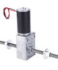 Dual Shaft Coaxial Gear Motor With M8 Threads 24V Geared Motor For Precision Motion Control In Automation And Robotics, shown with threaded shaft