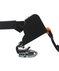 Side view of Heavy Duty 6 Foot Retractable Ratchet Tie Down Straps 2 Pack With 3000 Lb Break Strength And 1000 Lb Working Load Limit