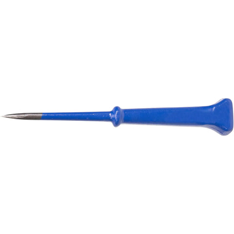 Heavy Duty Seven Inch Scratch Awl Rock Solid Drop Forged Steel Marking Tool With Dead On Precision For Leather Woodworking And Drywall Top Shelf DIY Workhorse, blue handle