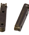 Miniature Cabinet Drawer Hinges 12 Pack 1.18 Inch 90 Degree Bronze Zinc Alloy Jewelry Box Chest Hinge Heavy Duty Durable