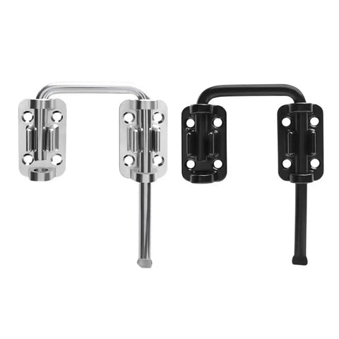 ZOMMRFVG 1Set Non Perforated chrome and black door bolts for secure closure, suitable for wood or PVC fences.