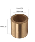 Built Tough Self Lubricating Bronze Bearing Sleeves 20X28X30mm with measurements showing bore, outer diameter, and length.