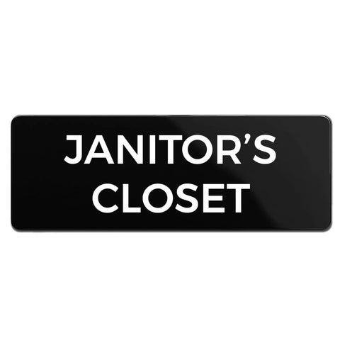 Durable ABS Door Sign With Full Adhesive Backing 2x6 Inch, No Tools Needed Mount On Door Or Wall, High Visibility Label For Janitor Closet And Utility Areas