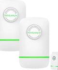 Power Pro Genius 2 Pack Household Voltage Stabilizer Box With Power Factor Optimization Tech, white plastic design.
