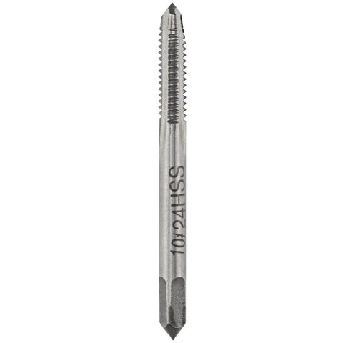 5 Piece No 10-24 UNC HSS Machine Tap Set For Right Hand Threads, Pro Grade Metalworking Drill Tap Kit, heavy duty steel tap closeup