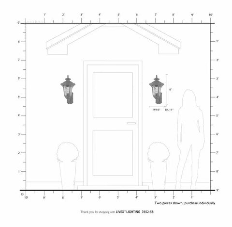 Oxford Style 1 Light Imperial Bronze Cast Aluminum Wall Lantern With Amber Water Glass on front porch illustration
