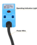 Front view of SN04-P Inductive Proximity Sensor Switch NO Normally Open PNP with indicator and power wire, 4mm sensing, DC 10-30V.