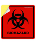 Heavy Duty Biohazard Stickers 5.5 X 5.5 Inch Labels Pack Of 10 with biohazard symbol on red background, suitable for hazardous materials.