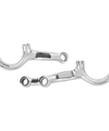One And Three Quarter Inch Dropped Steering Arms For Ford 1934 Model T Style And 1937 To 1948 Ford Spindles Zinc Plated Forged Steel For Four Inch Drop Axles And Four Bar Or Harpin Radius Rod Suspension, pair shown
