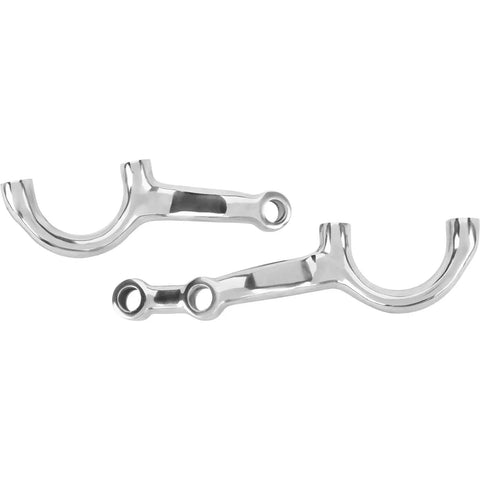 One And Three Quarter Inch Dropped Steering Arms For Ford 1934 Model T Style And 1937 To 1948 Ford Spindles Zinc Plated Forged Steel For Four Inch Drop Axles And Four Bar Or Harpin Radius Rod Suspension, pair shown