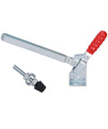 Tough As Nails Quick Release Toggle Fixture For Vertical Woodworking And Welding Projects Polished Iron Hold Down Clamp with red handle