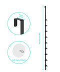 Detailed view of Heavy Duty Metal Hat Organizer for Baseball Caps showing black steel over door frame with anti-sway stickers.