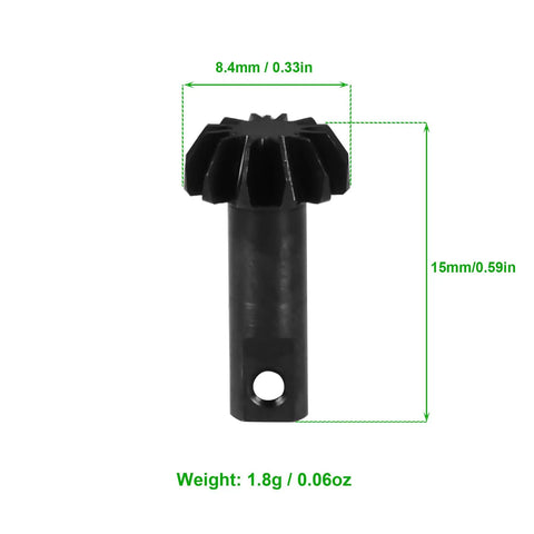 4Pc Steel Machined Ring Gear And Pinion Set 22/12T For 1/18 RC Crawler Upgrades, showing detailed black steel pinion