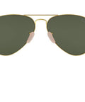 Unisex Aviator Metal II Sunglasses With Gold Frame And G15 Green Lenses, 58mm, Rx Ready Lenses, Case Included, front view