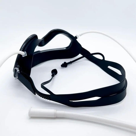 Eye Mask Goggles for Hydrogen Gas Inhalation and Eye Fatigue Relief Dope H2 Massager Accessory showing straps and tubing.